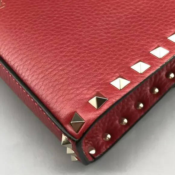 Valentino Garavani Rockstud Small Crossbody Bag Red Grainy Calfskin - Picture 13 of 15